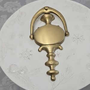 Vintage G & D Spain Solid Brass Door Knocker Patina